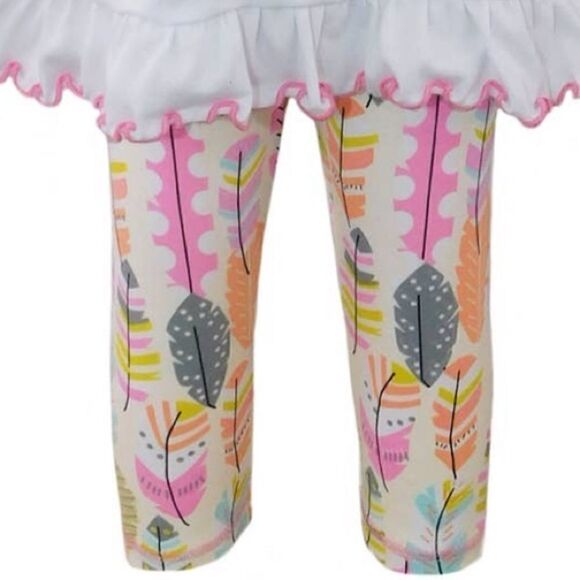 𝅺Ann Loren Outfit Floral Top & Capris Toddler Girl 2/3T NEW High End Boutique - Picture 4 of 5